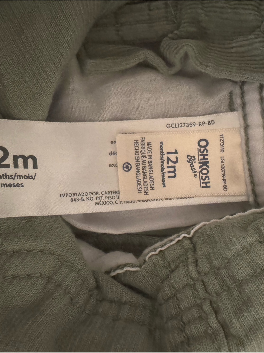 OshKosh B'gosh Olive Green Corduroy Overalls - Picture 6 of 6
